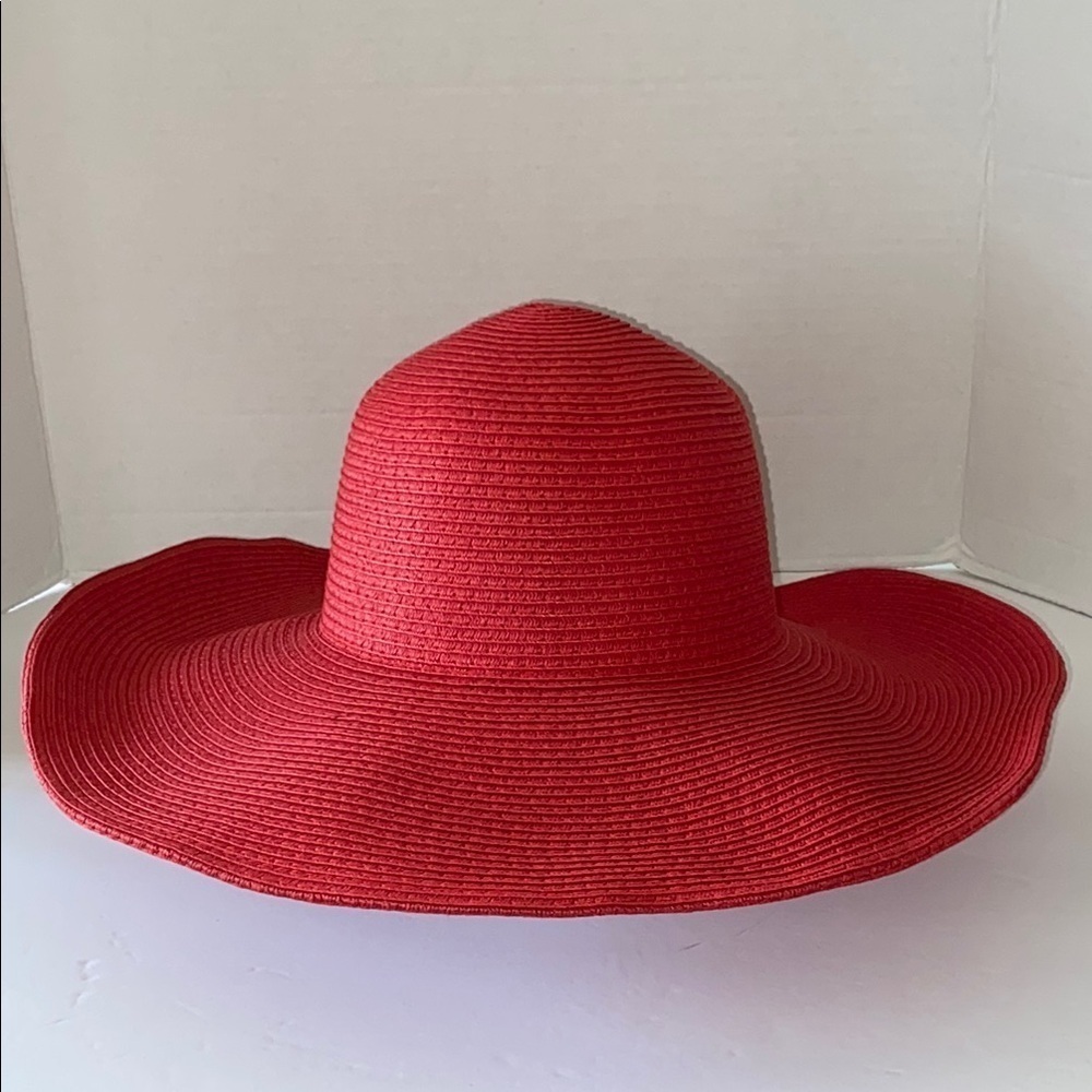 Charming Charlie Elegant Red Women's Wired Brim Sun Hat